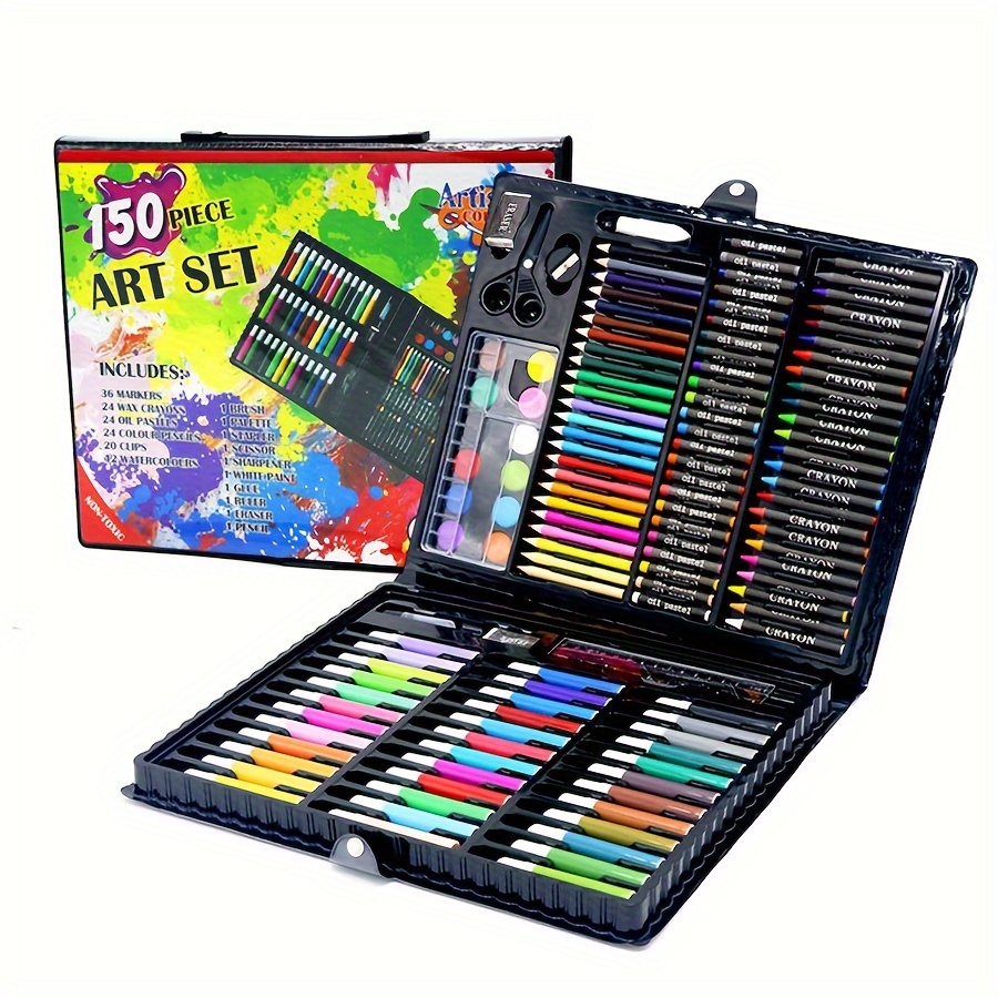 145 Pcs Professional Art Set - Deluxe Art Set Artists Sketching & Colouring  Case Supplies Provides Variety Sketch Coloring For Beginners Gift For Arti
