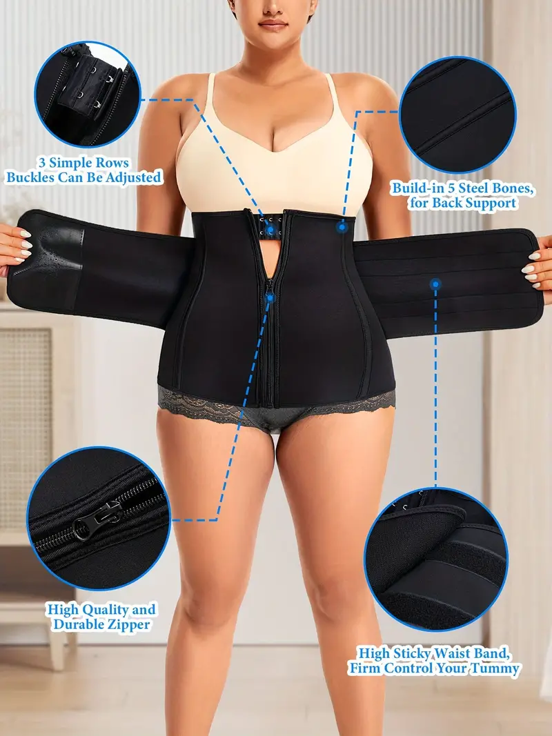 Plus Size Sports Coset Women's Plus Durable Zipper Wrap - Temu