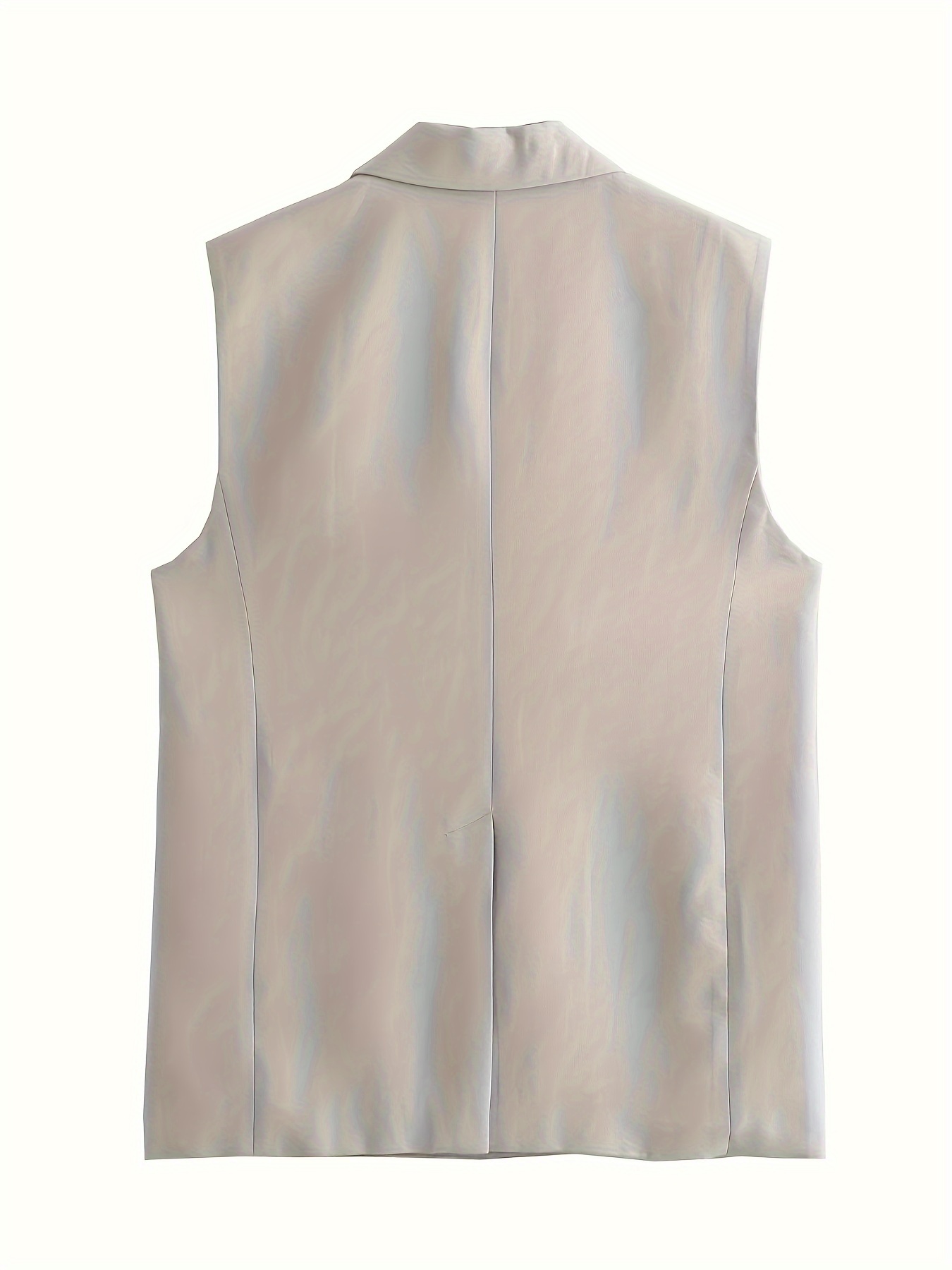 Double Breasted Solid Color Vest Casual Sleeveless Vest - Temu