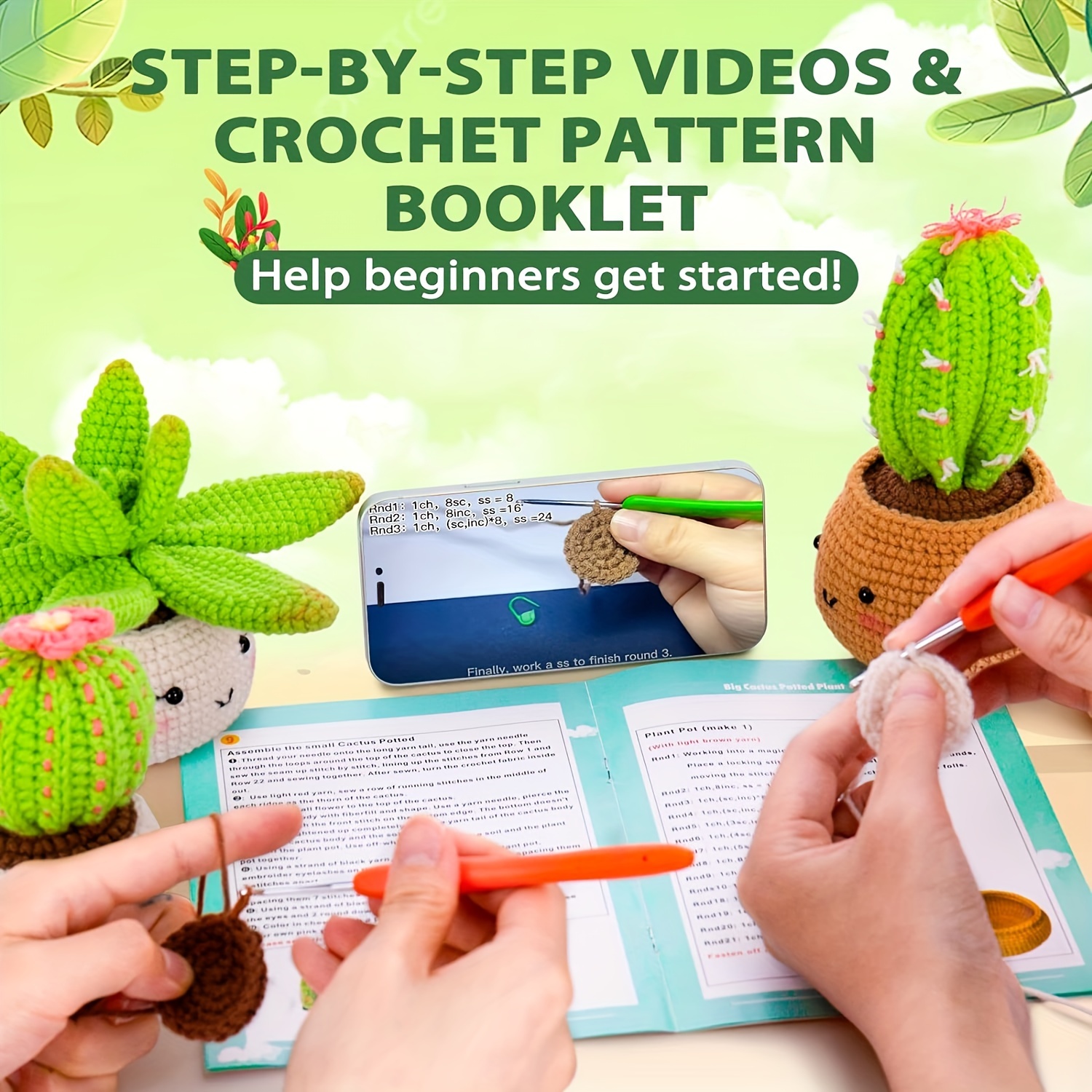 Crochetta Crochet Kit for Beginners, Crochet Kit W Step-by-Step Video Tutorials, Crochet Starter Kit Learn to Crochet Kits for Adults Kids Beginners