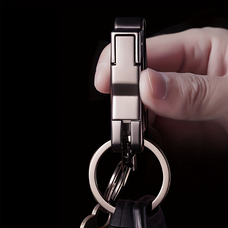 

Belt Passable Car Keychain Men's Creative Zinc Alloy High Quality Anti-lost Dual Keyring Key Pendant Accessories