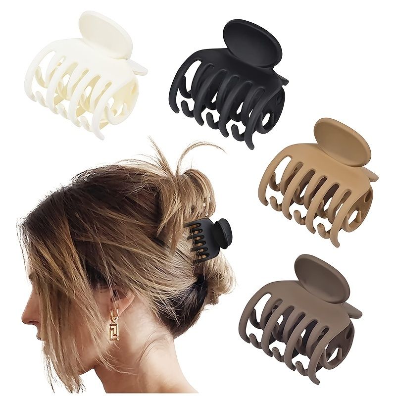 4pcs Small Hair Claw Clip For Thin Hair Matte Non Slip Short Hair  Accessories For Women And Girls - Beauty & Personal Care - Temu