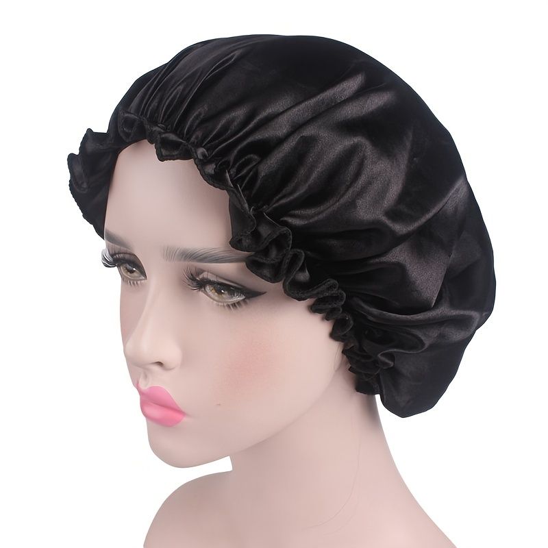 Sleep Cap With Elastic Band Satin Bonnet Sleeping Hat Soft Elastic Night Hair  Cover For Women Girls | High-quality & Affordable | Temu