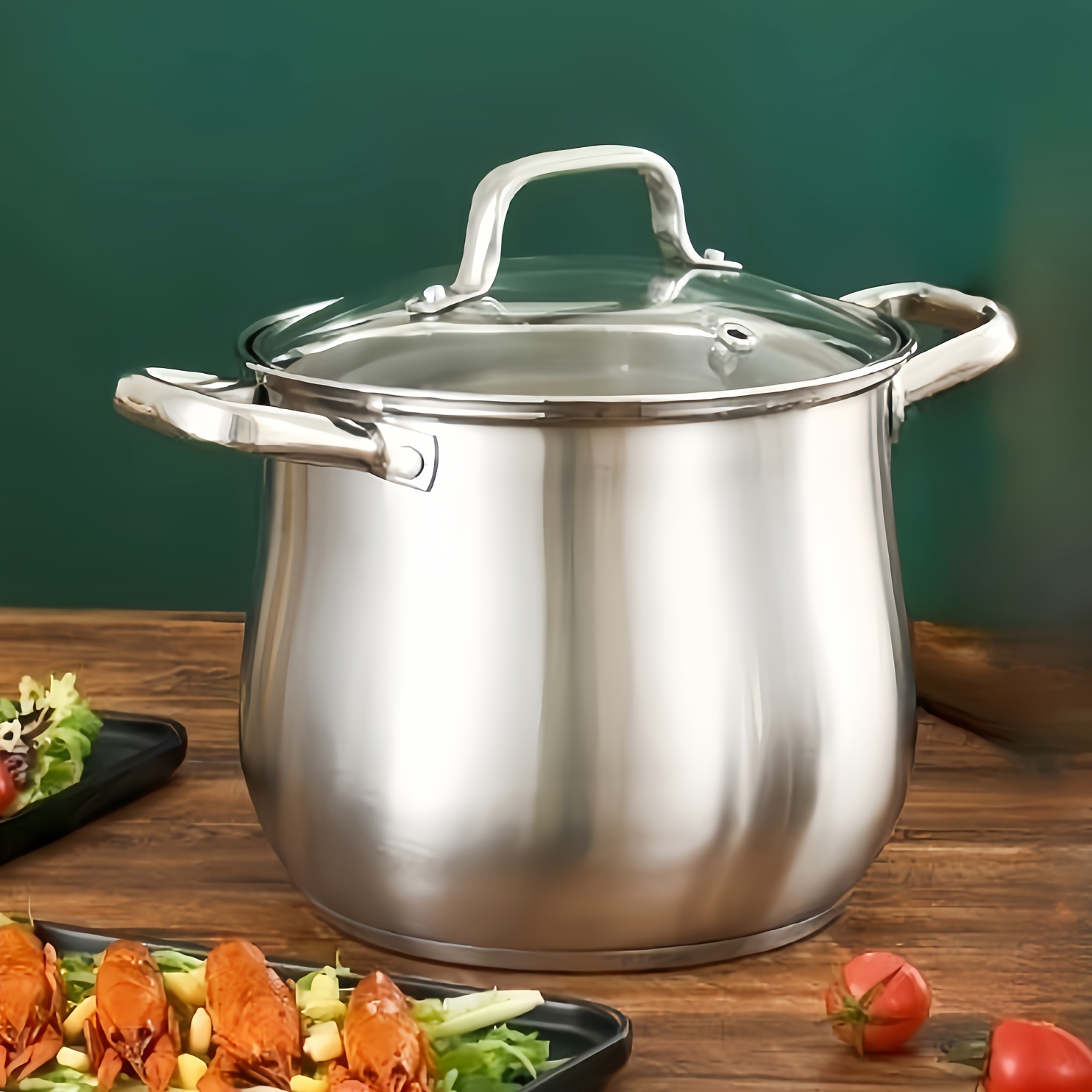 Large Capacity Thickened Stainless Steel Pot,, Dishwasher Safe, Gas Stove  Induction Cooker Can Be Used, Food Can Be Observed Through Glass Cover, Pot  Body With Transparent Glass Cover, With 3 Layers Of