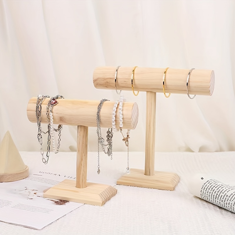 Solid Wood Bangle Holder Desktop Jewelry Bracelets Storage - Temu Japan