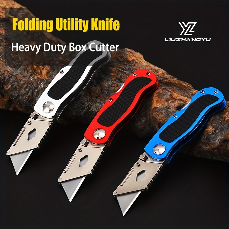 Utility Knife Folding Knife Aluminum Plastic Handle Pocket Cable Cutter  Heavy Duty Cut Carpet Knife Blade With Lock Portable Set - AliExpress