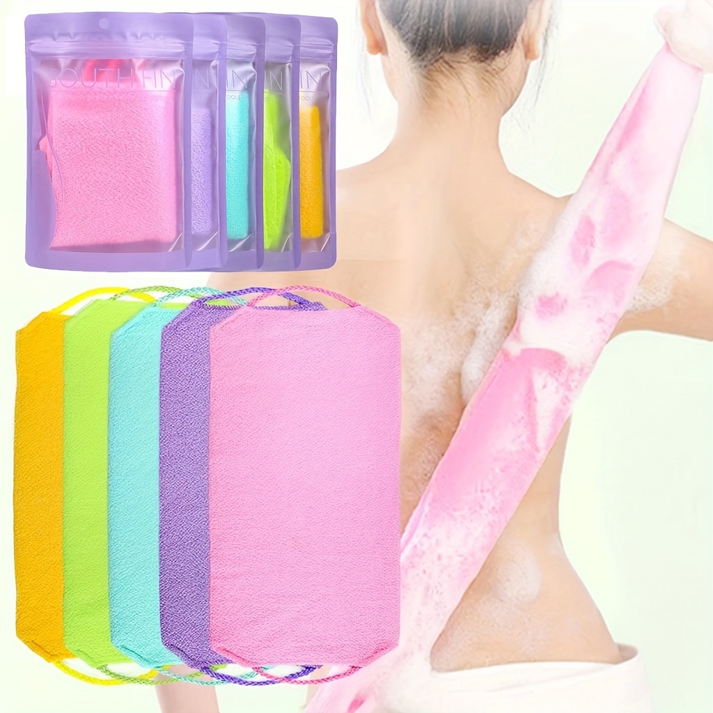 Back Scrubber for Shower Exfoliating Body Scrubber Nylon Bath Towel Shower  Back Washer Exfoliating Washcloth Rear Scrub Japanese Stretchable Pull