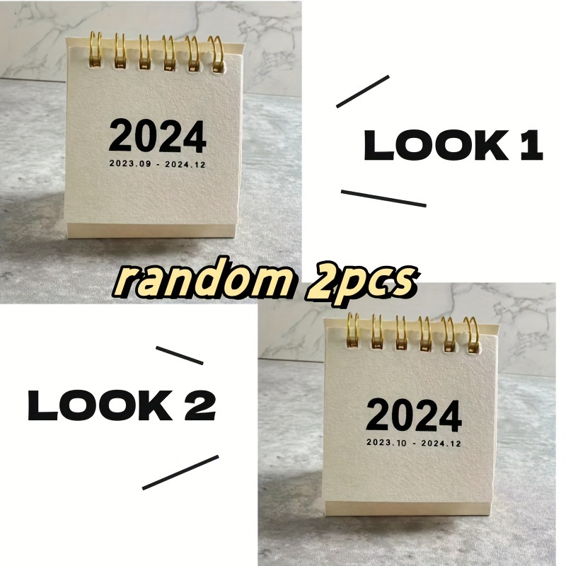Retro Plain Desk Calendar Mini Stand for Daily Planning