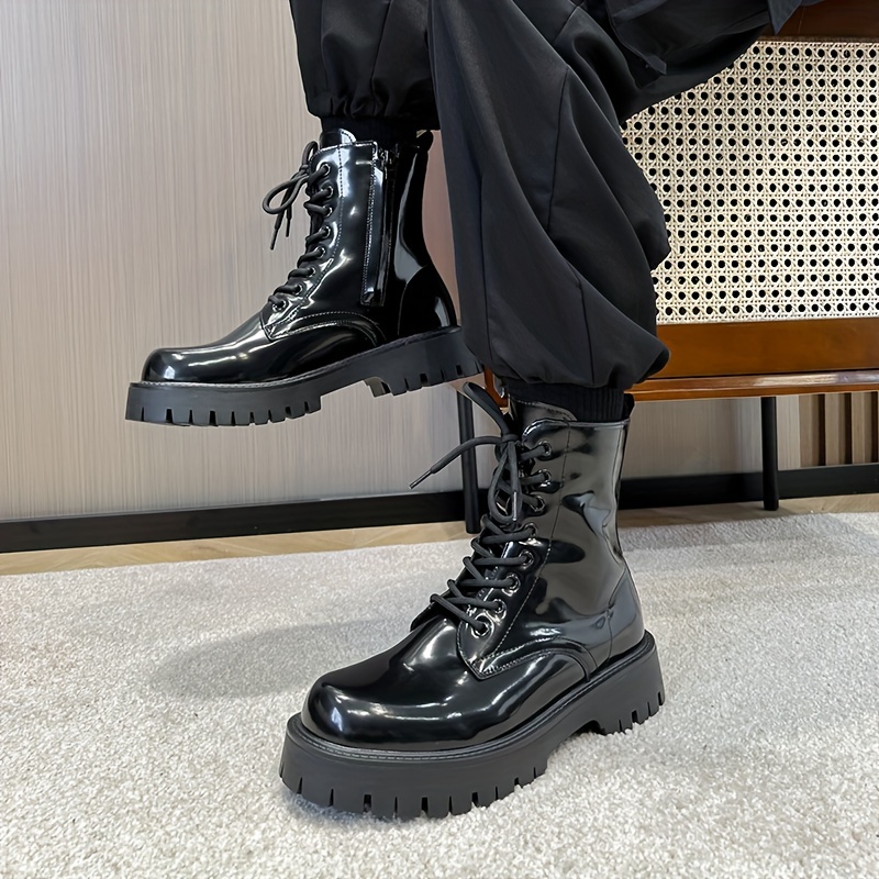 Botas Moto Hombres Botas Tobillo Casuales Cremalleras Laterales Botas  Trabajo Zapatos - Calzado Hombre - Temu