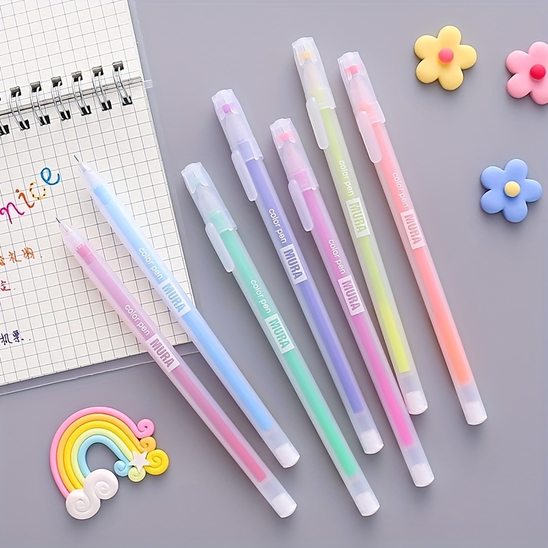 SET of 12 Colored Ink Pens 0.5mm, Kawaii Pens, Cute Gel Pens