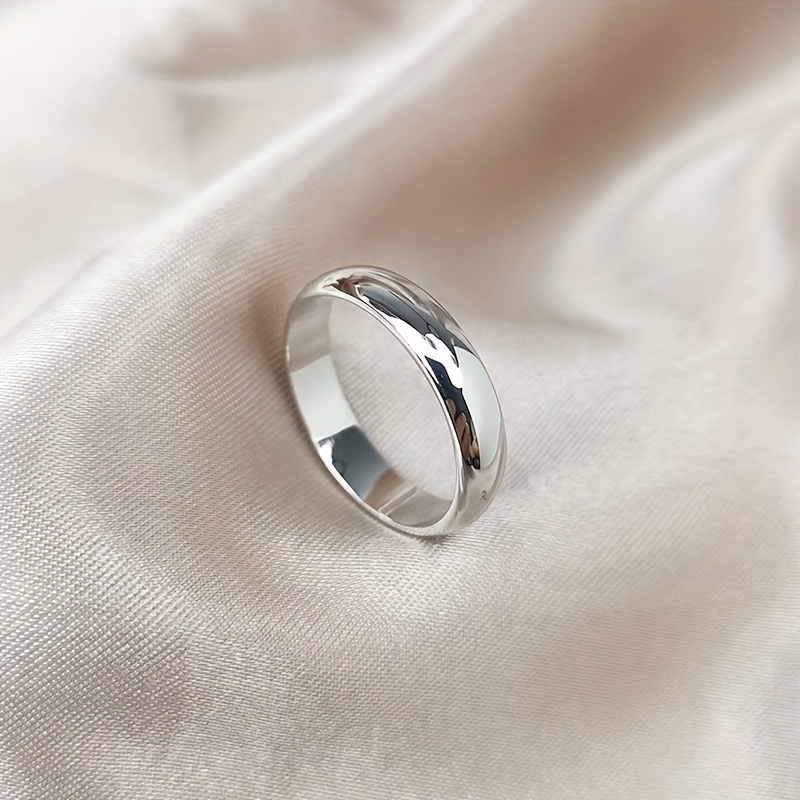 Wide Glossy Circle Ring Titanium Steel Pair Ring