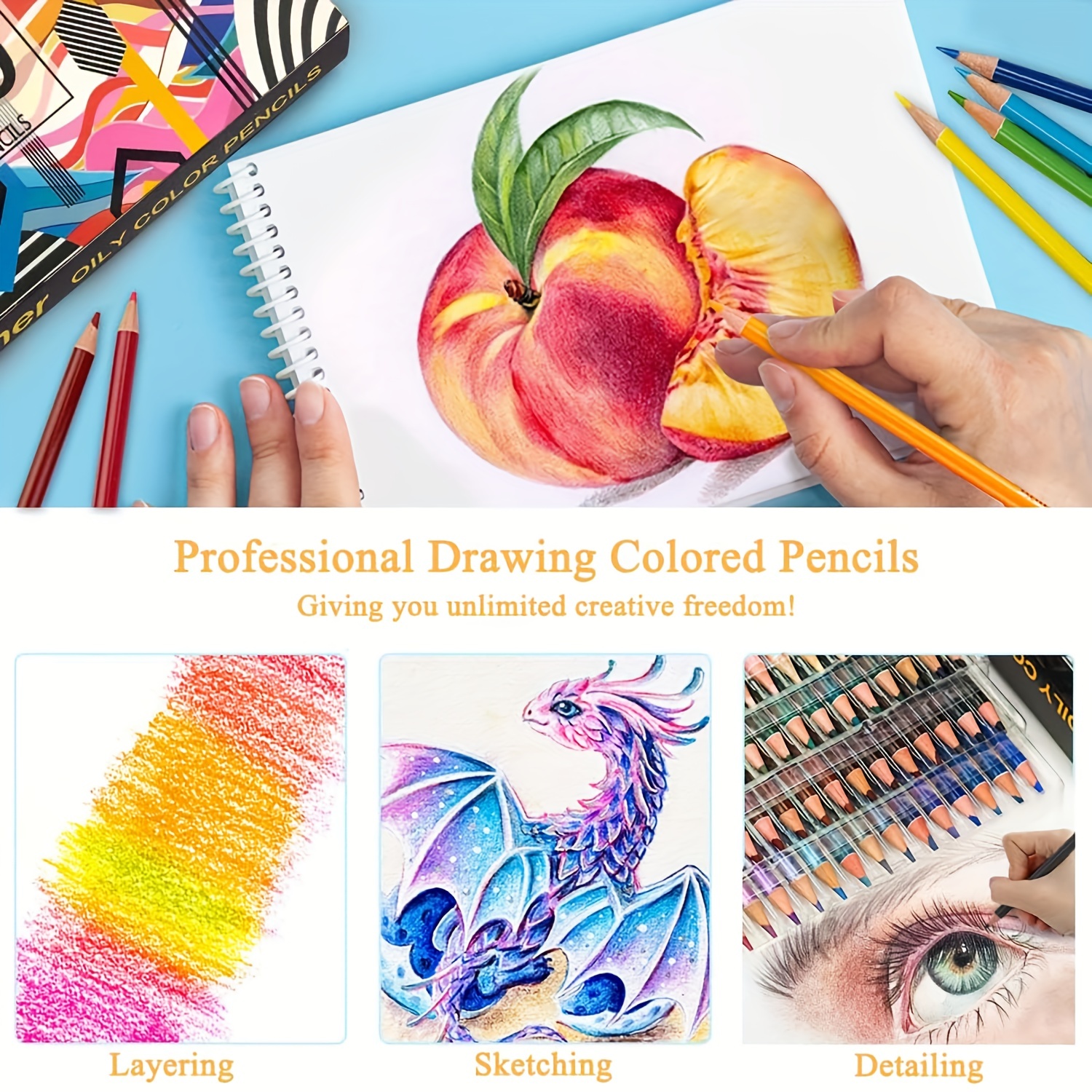 180 色色鉛筆、油性鉛筆、ぬりえ鉛筆、描画鉛筆、ソフトコア色鉛筆、大人の塗り絵、子供、アーティスト、初心者用