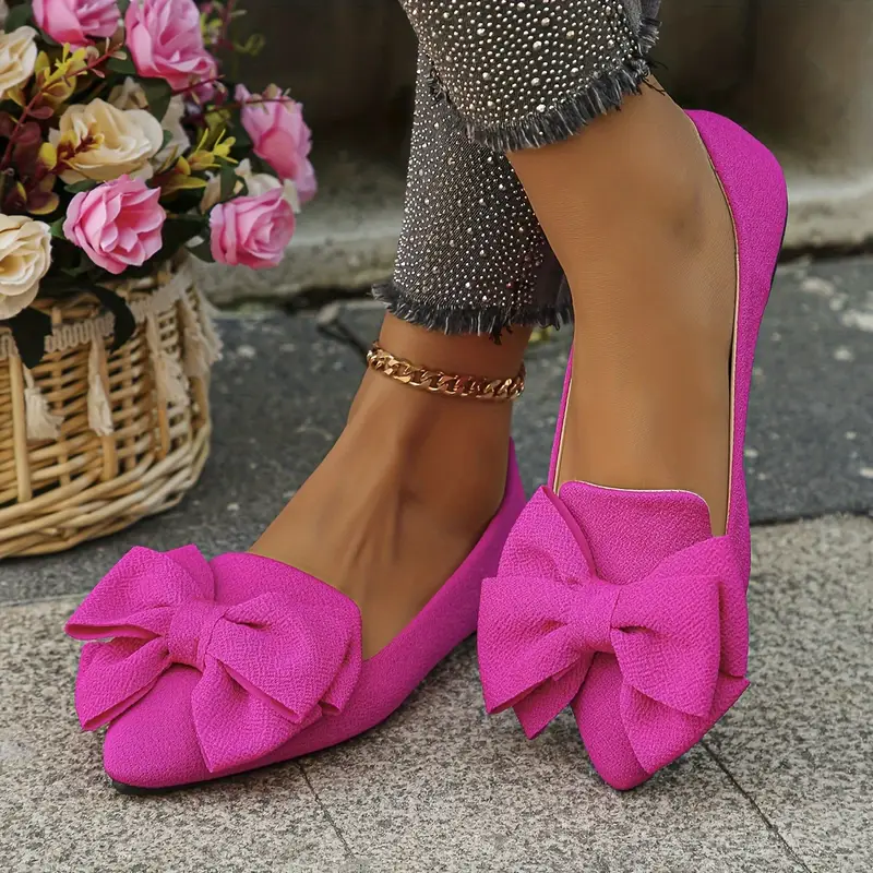 elegant womens black slip on flats soft sole pointed toe lightweight comfortable ideal for work casual wear cover lining rubber sole details 7