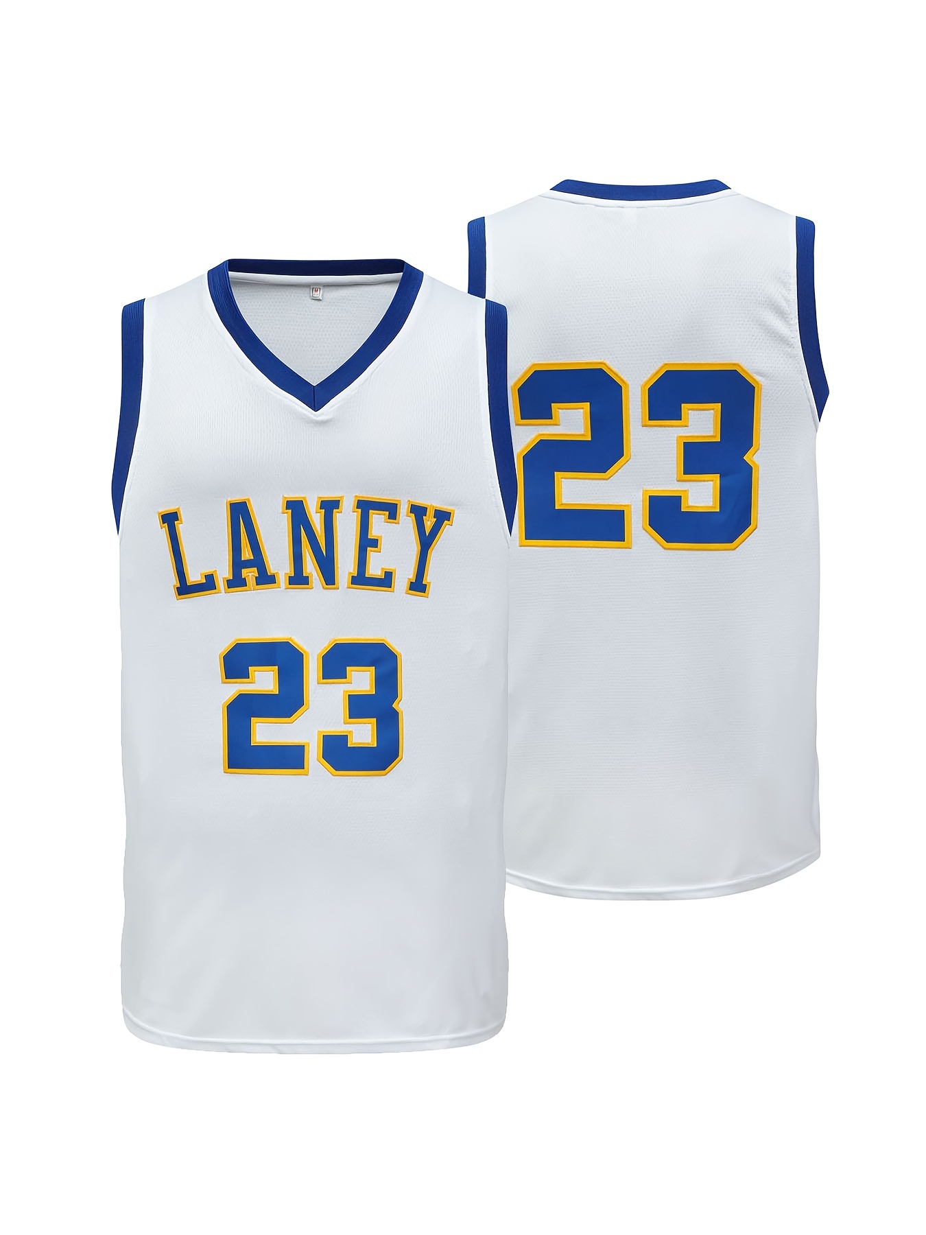 Men's #23 Embroidered Basketball Jersey, Active Retro V Neck Sleeveless Uniform Basketball Shirt for Training Competition S-XXXL,Temu