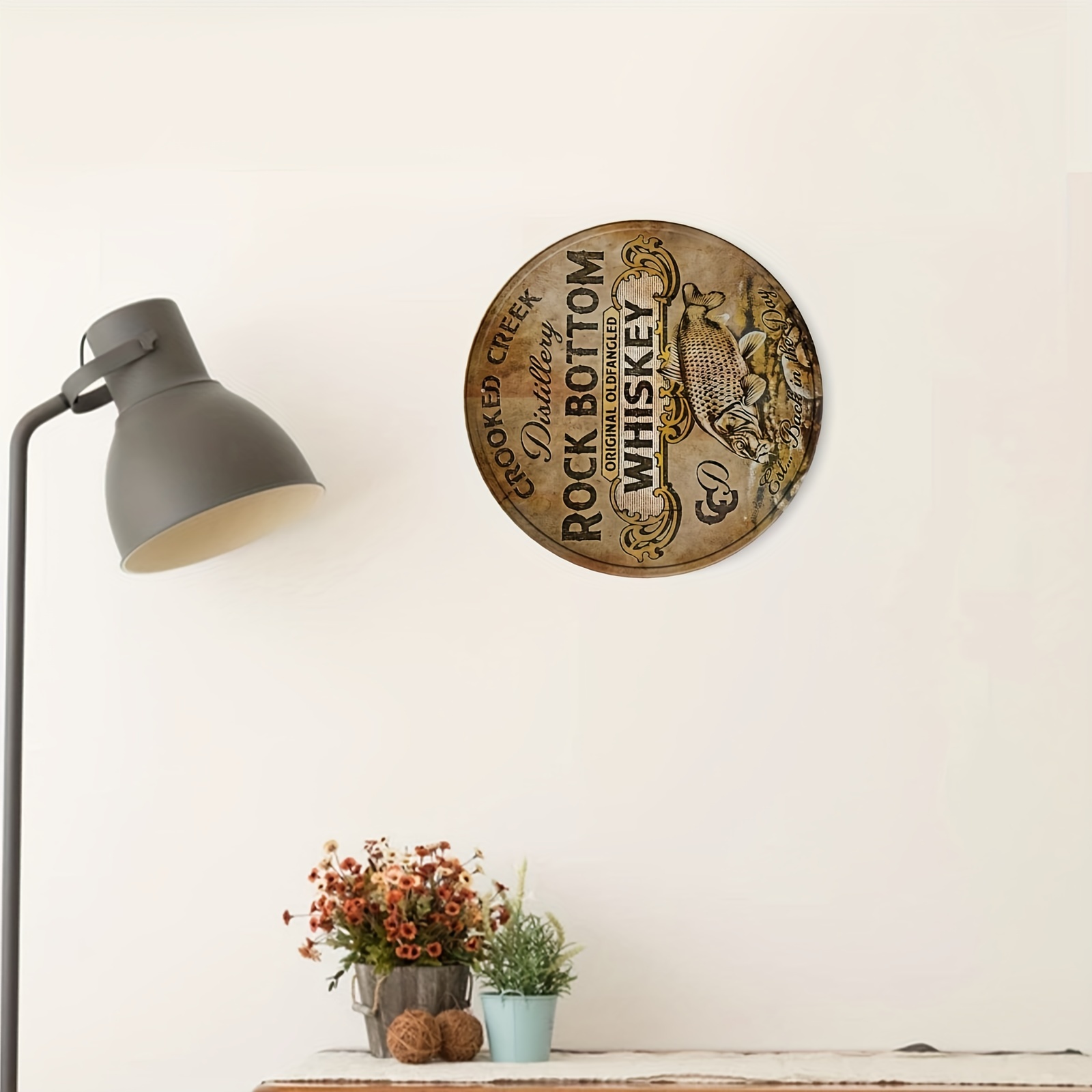 1pc Metal Retro Style Wall Decor 11 11 Inches Round Metal Decor