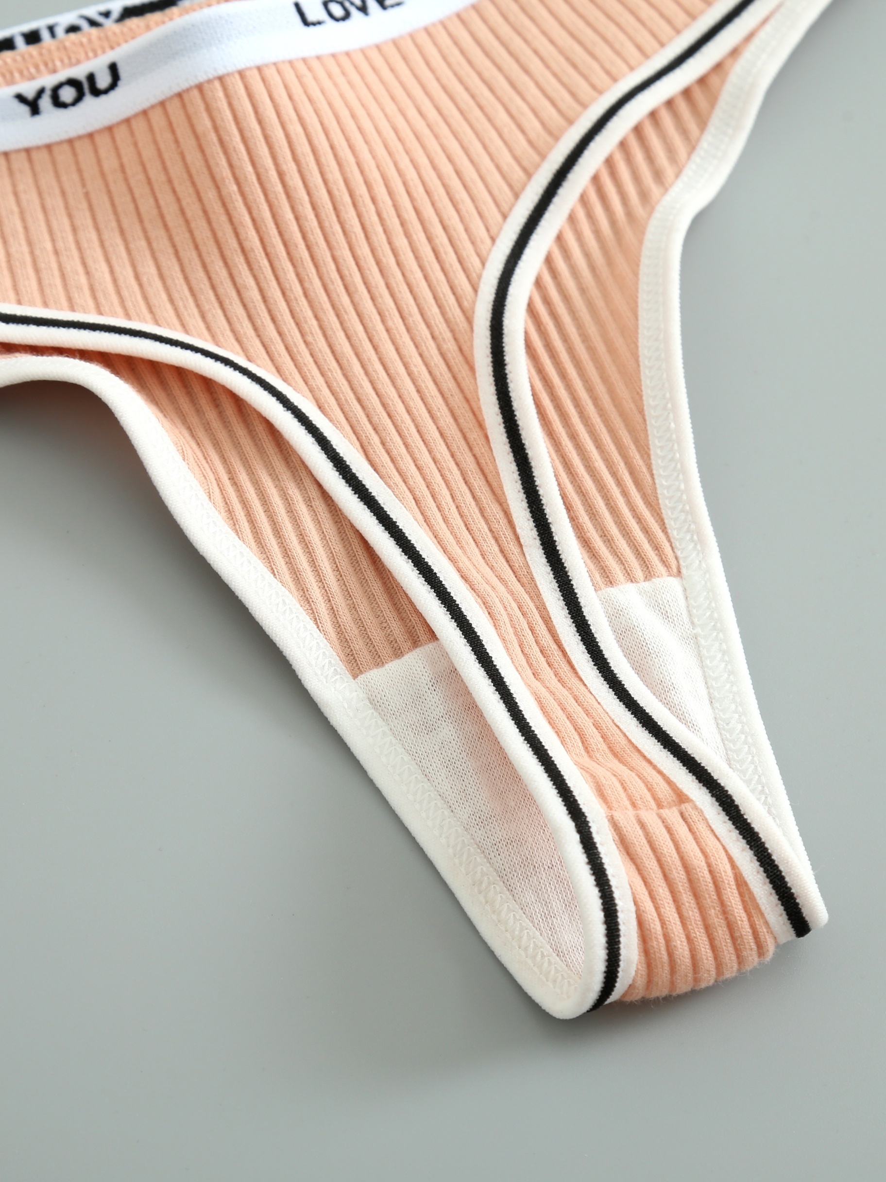 Stain Panties Women's Letter Print Underwear Thin Strap Underpants