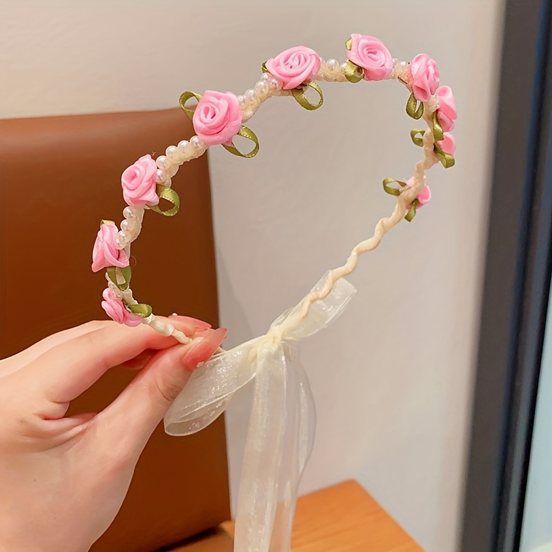 Diademas de flores falsas para niña, accesorios para el cabello de