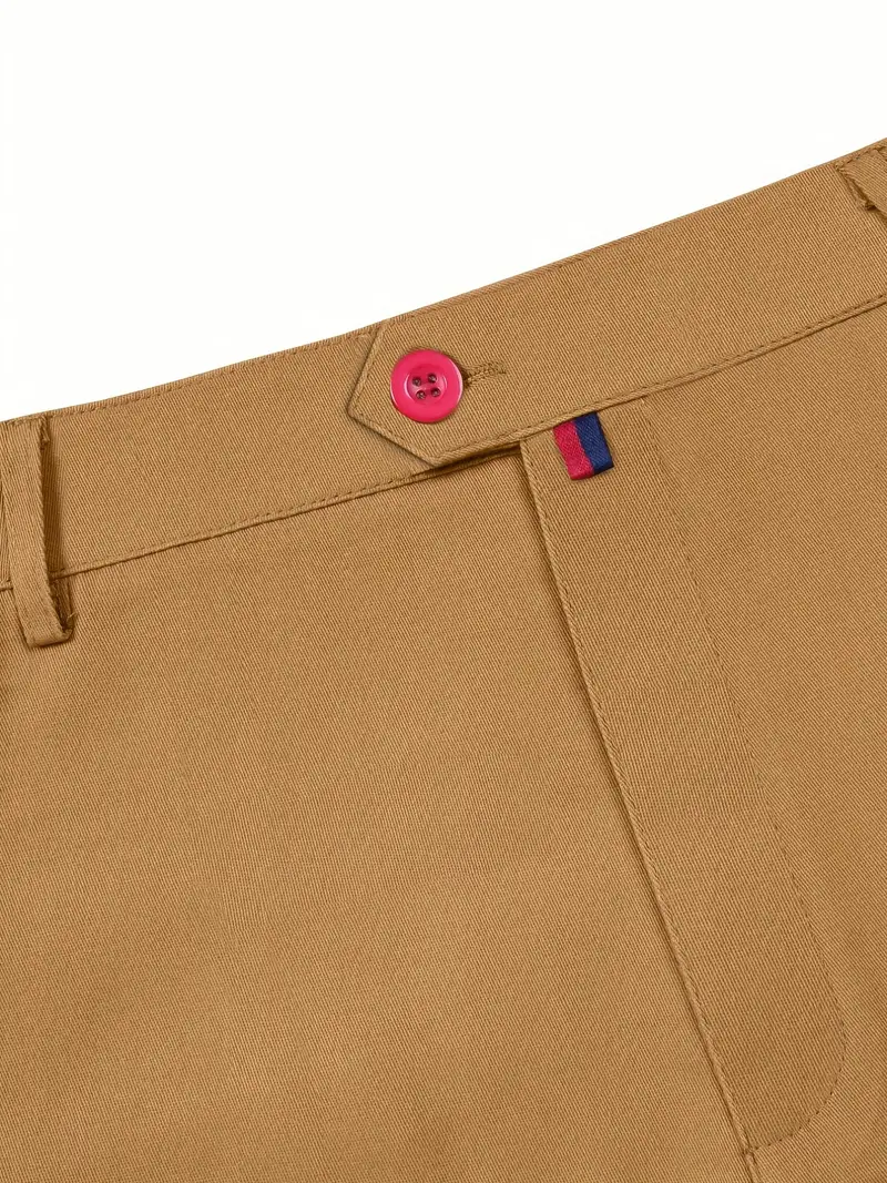 Spandex High Stretch Dress Pants, Men's Semi-formal Classic Design Solid  Color Slim Fit Dress Pants For Business