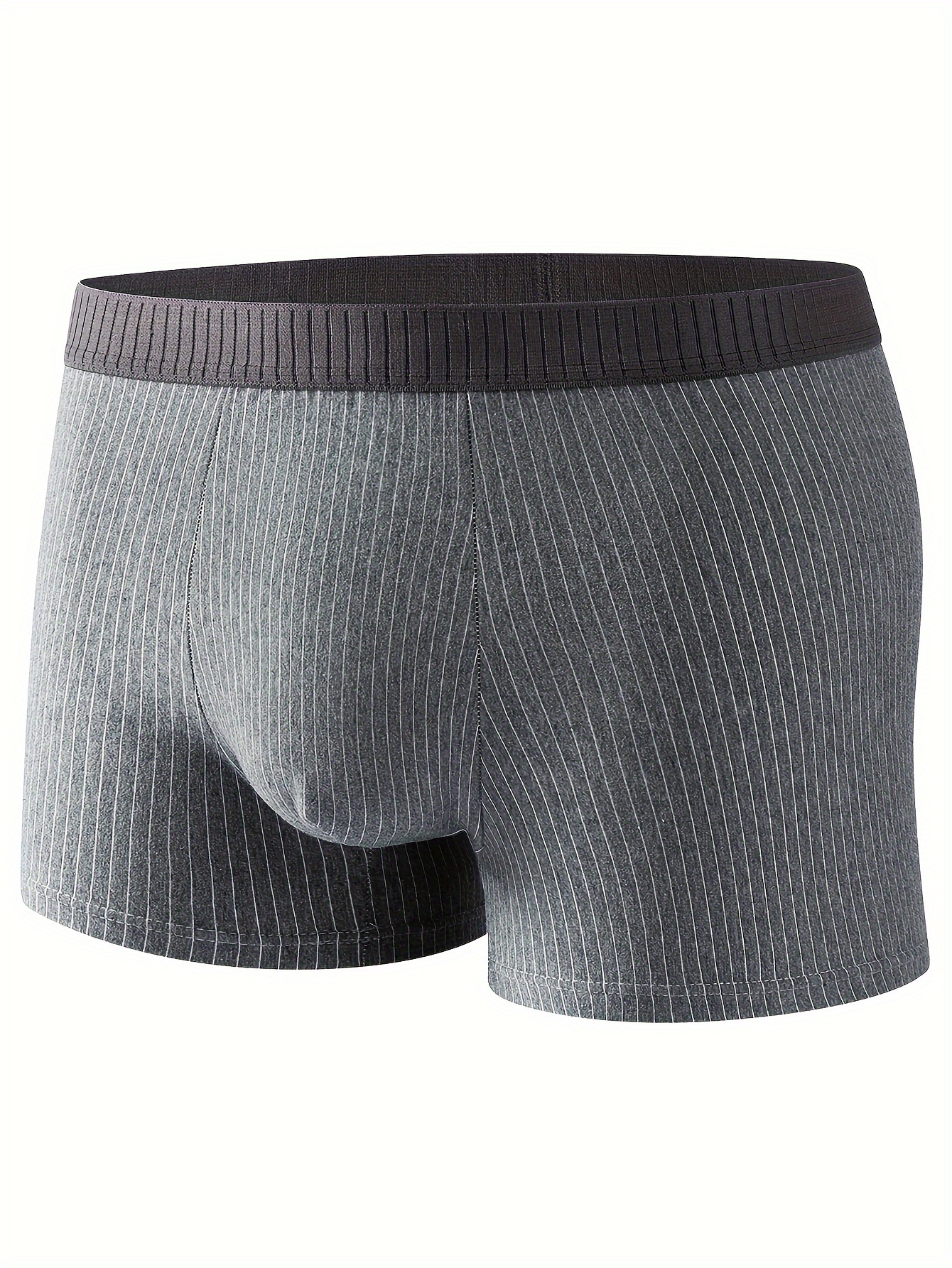 Men's Cotton Underpants Striped High Elastic Comfortable - Temu