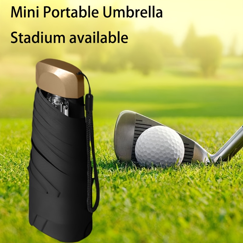 

Compact Golf Mini Umbrella For Women - Uv Protection, Lightweight, Foldable 5-rib Aluminum Frame With Cloth, Manual Open, Portable For Outdoor Sports, Compact Umbrella