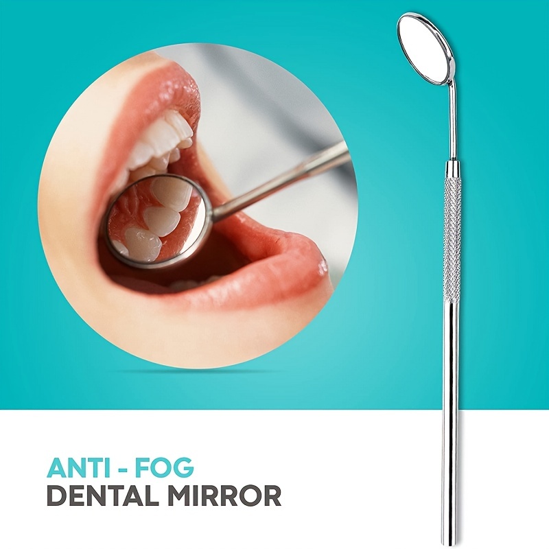 Miroir dentaire de bouche de miroir d'acier inoxydable de 1pc,  approvisionnement de nettoyage de dents d'instrument de dentiste, outils de