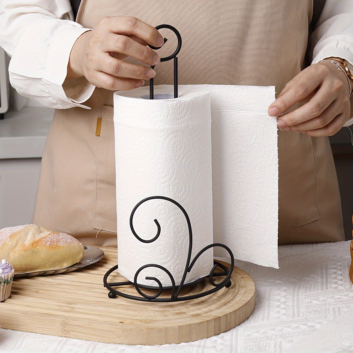 Vertical Paper Towel Holder Kitchen Roll Paper Holder Bathroom