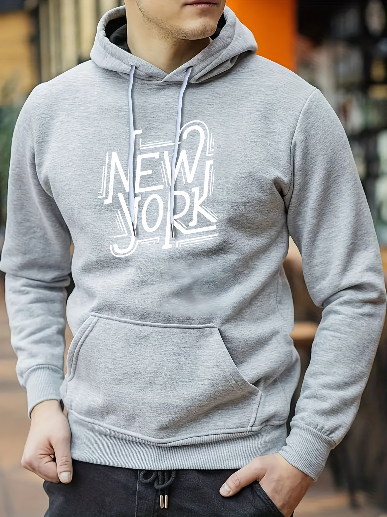 Hoodies For Men New York Print Hoodie Men S Casual Pullover Hooded