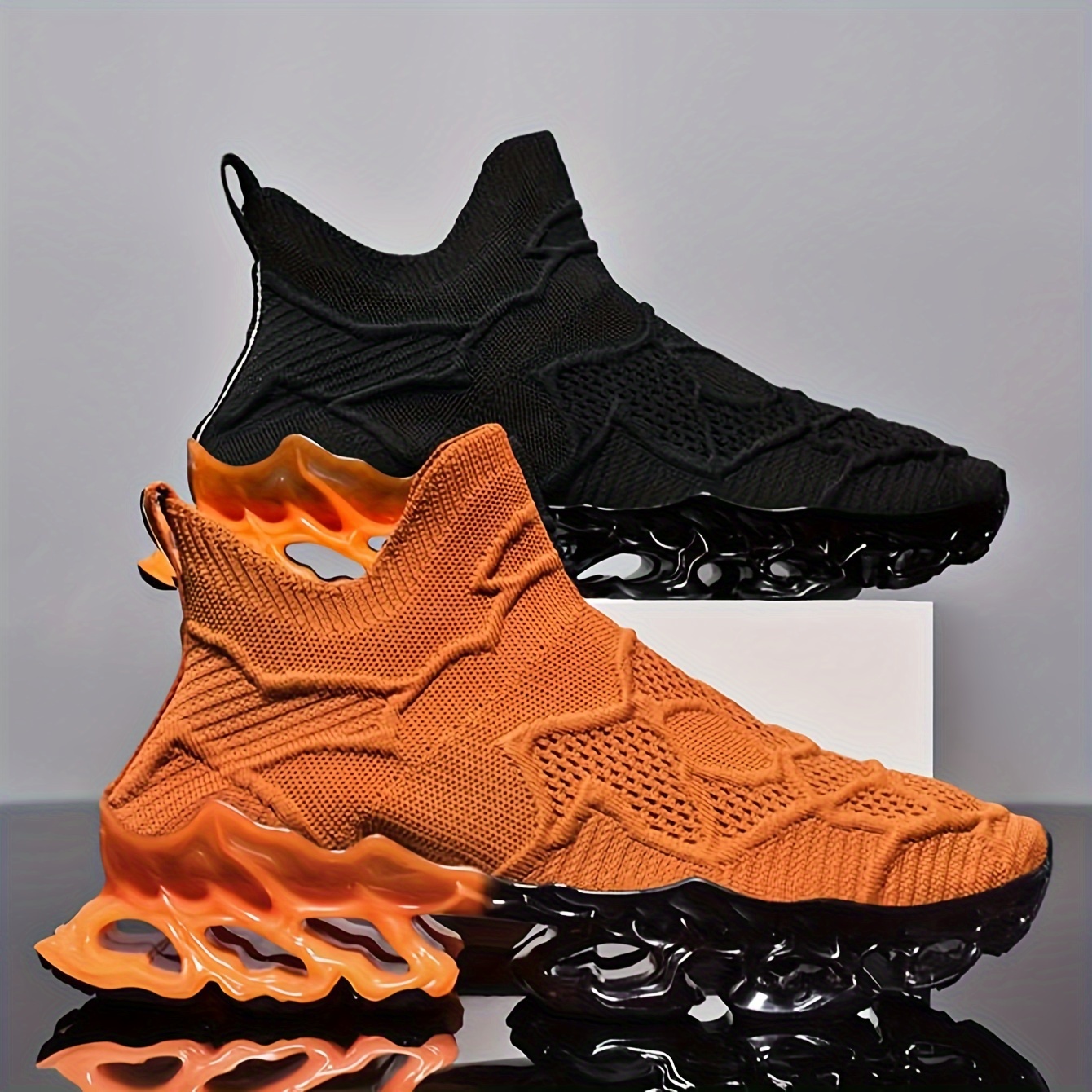 Orange on sale sock sneakers