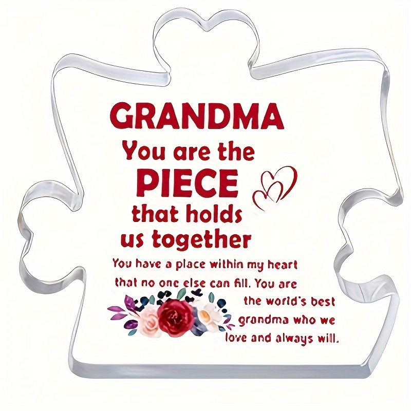 Gifts for Grandma - Engraved Acrylic Block Puzzle Decorations 3.9 x For  Grandma