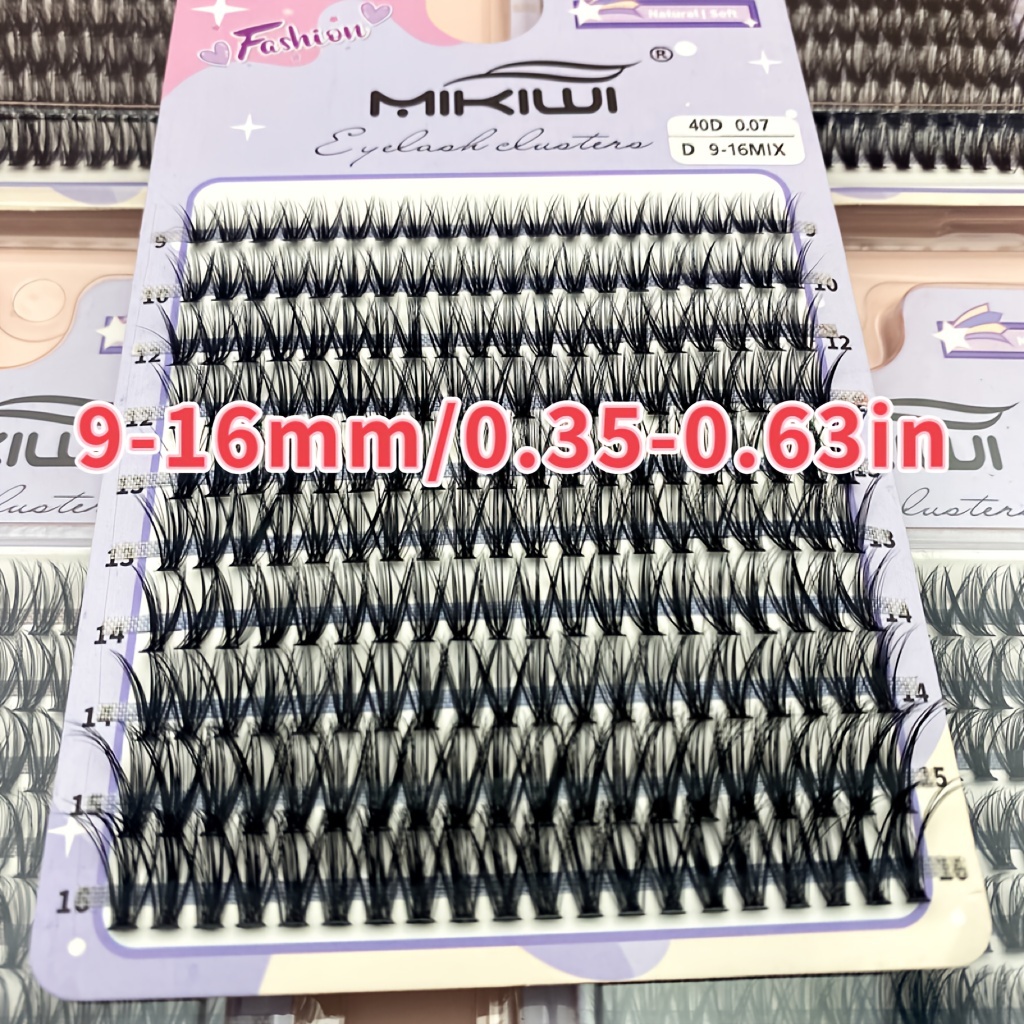 200Pcs 40D 12-16mm D Curl Cluster Lashes Soft&Natural False Eyelashes