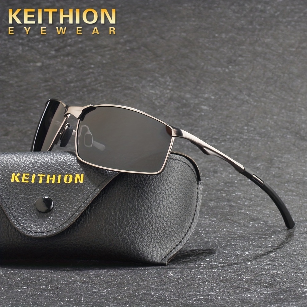 

Keithion Mens Sports Polarized Sunglasses Driving Metal Frame Uv Protection Sunglasses For Men, Ideal Choice For Gifts