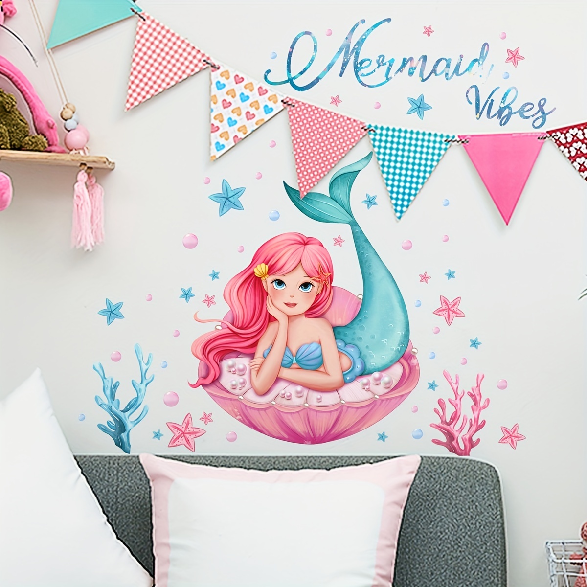 Lightpink Girly Mermaid Decor Mermaid Room Decor For Girls - Temu