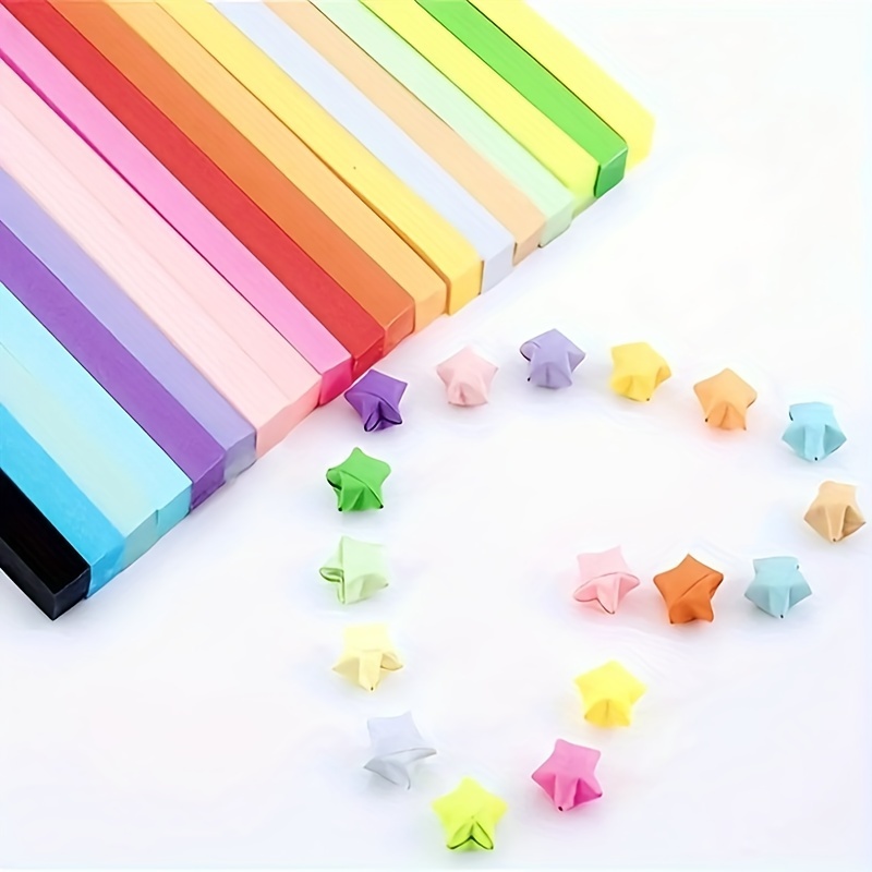 7 Colors Origami Star Paper Double Sided Lucky Colorful Star - Temu