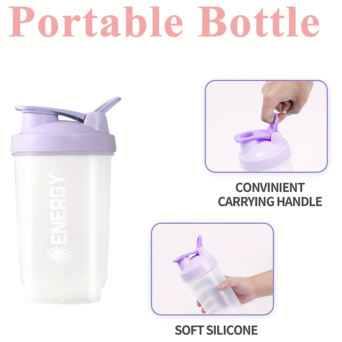 1pc protein shaker bottle with mixball blender bottle fitness gym