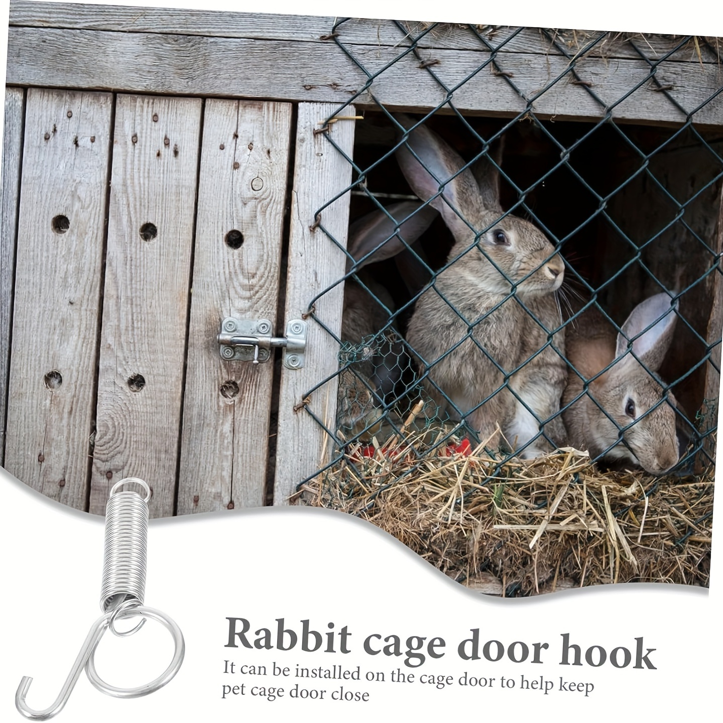 10pcs Rabbit Cage Door Metal Finger Spring Hooks Hamster Cage Accessories