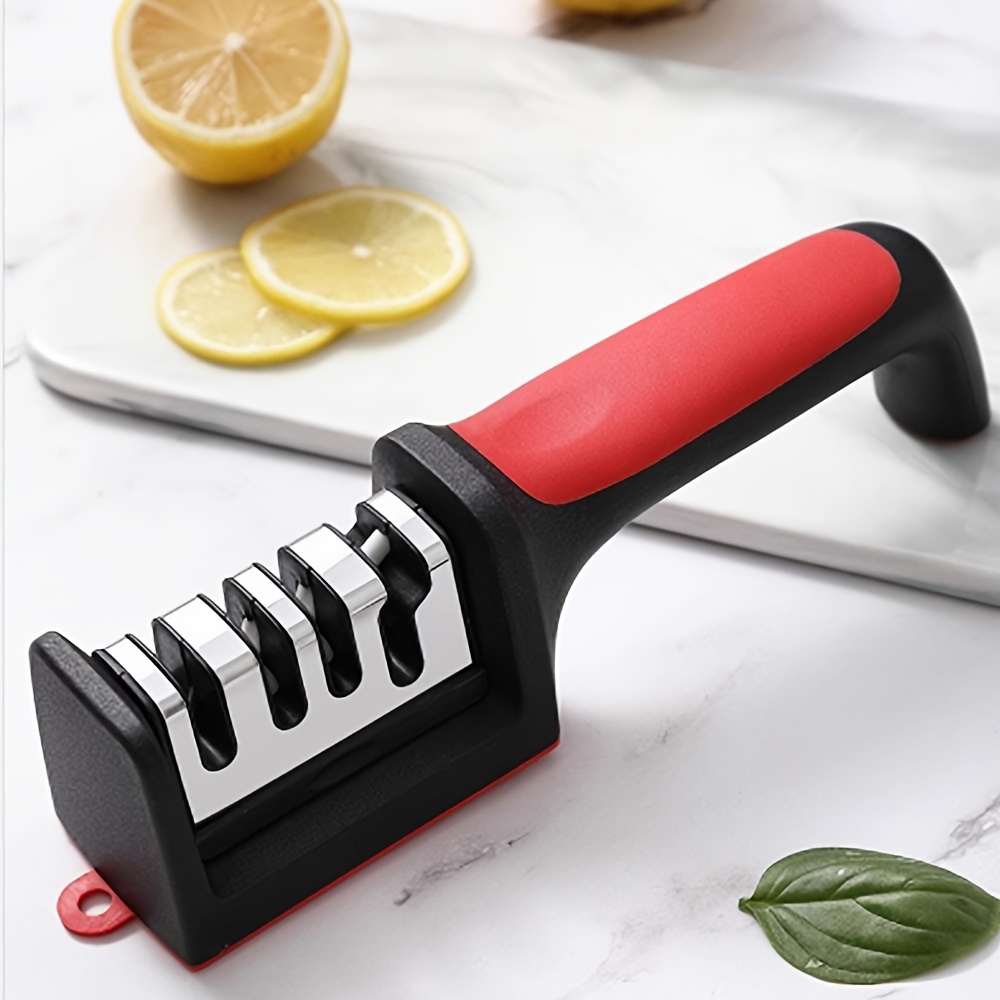 Knife Sharpener 4 Stages Professional Kitchen Sharpening Stone Grinder  Knives Whetstone Tungsten Diamond Ceramic Sharpener Tool - Temu