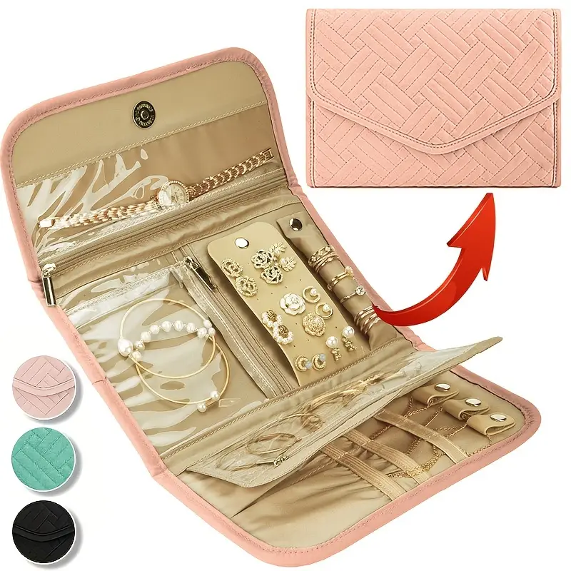 Jewelry Bag Makeup Bag Foldable Jewelry Roll Waterproof - Temu