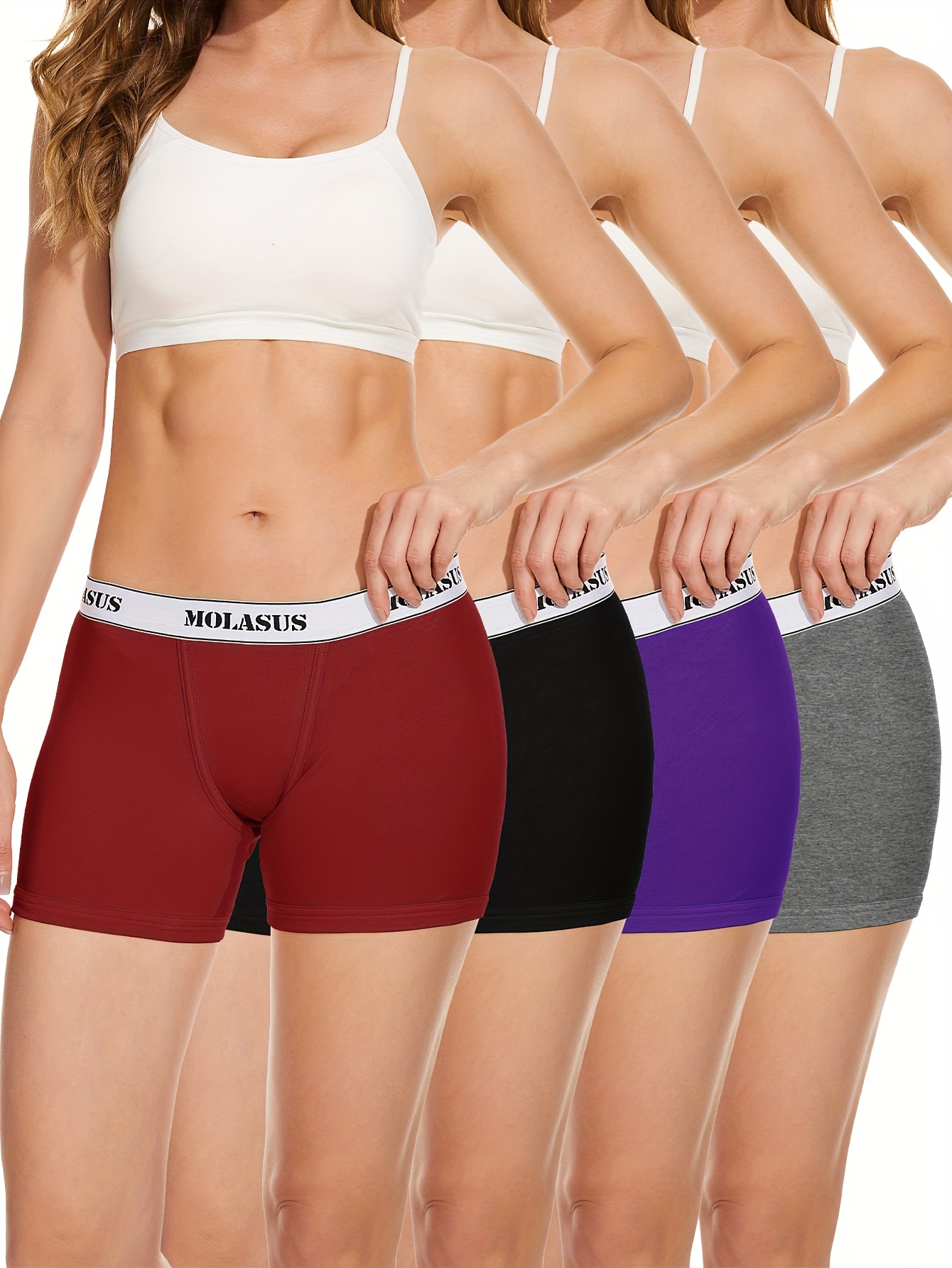 Mixed Color Letter Tape Briefs Comfy Breathable Elastic - Temu