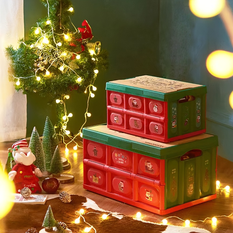 Wooden Christmas Box Storage Box Christmas Gift Box Desktop - Temu