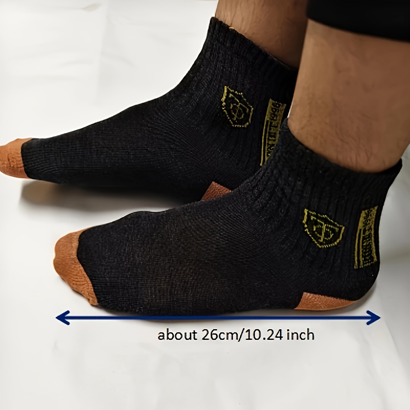 5pairs Men's Casual Sports Socks, Breathable Comfy Sweat Absorption Athletic Socks