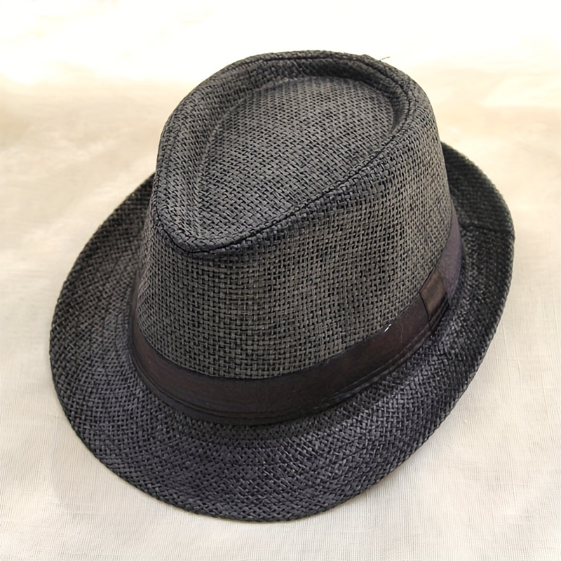 Cuffed Straw Hat Outdoor Sunshade Casual Top Hat