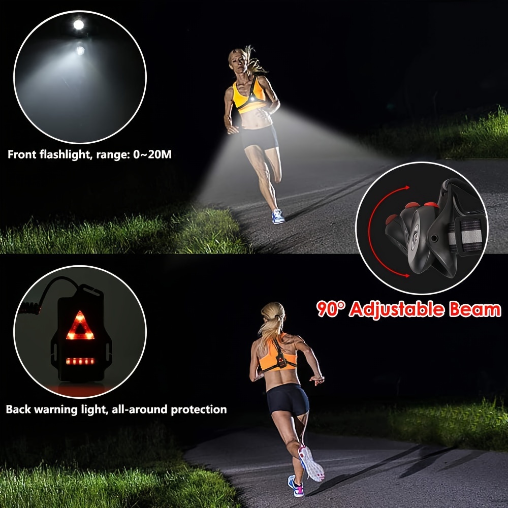 USB-wiederaufladbares LED-Licht, Nachtlauflichter für den Außenbereich,  Clip-On-Lauflichter mit Läufern und Joggern für Camping, Wandern, Laufen,  Outdoor-Abenteuer, Lichter