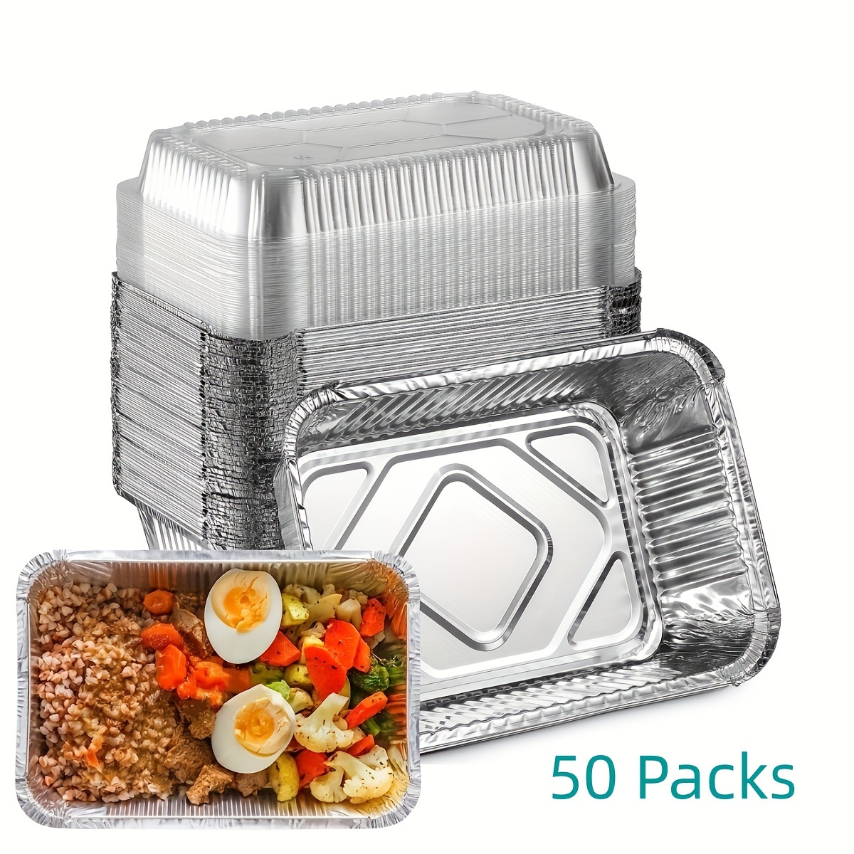 Foil Pans With Aluminum Lids Aluminum Pans With Sealing Cover For Safe  Heating As Food Containers Great For Baking, Cooking, Heating, Prepping  Food - Temu