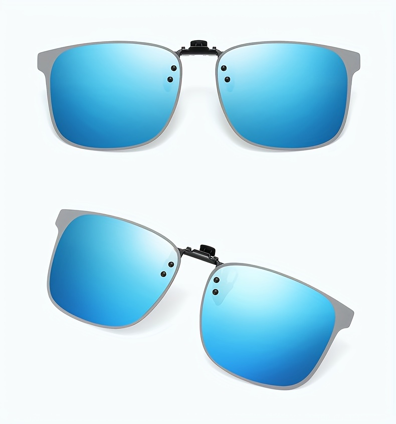 Long Keeper Polarized Clip On Sonnenbrille - Sonnenbrille Clip On Brille  für Männer Frauen, Großer Rahmen Clip-On Flip Up Sonnenbrille zum Fahren  Angeln Outdoo