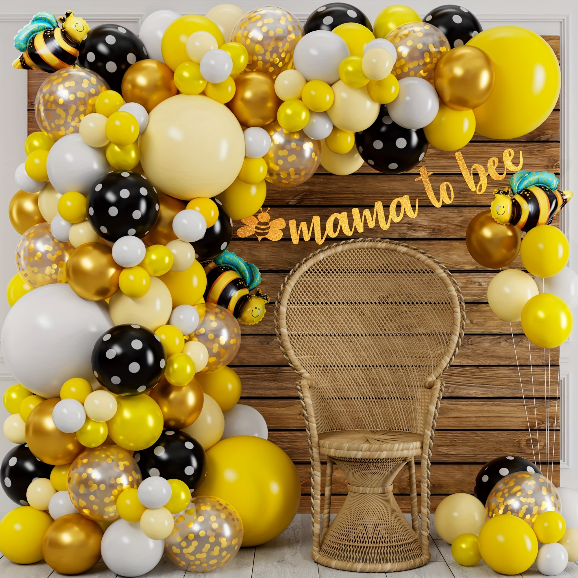 Bee Balloon Yellow And Black Bee Foil Mylar Balloons For - Temu