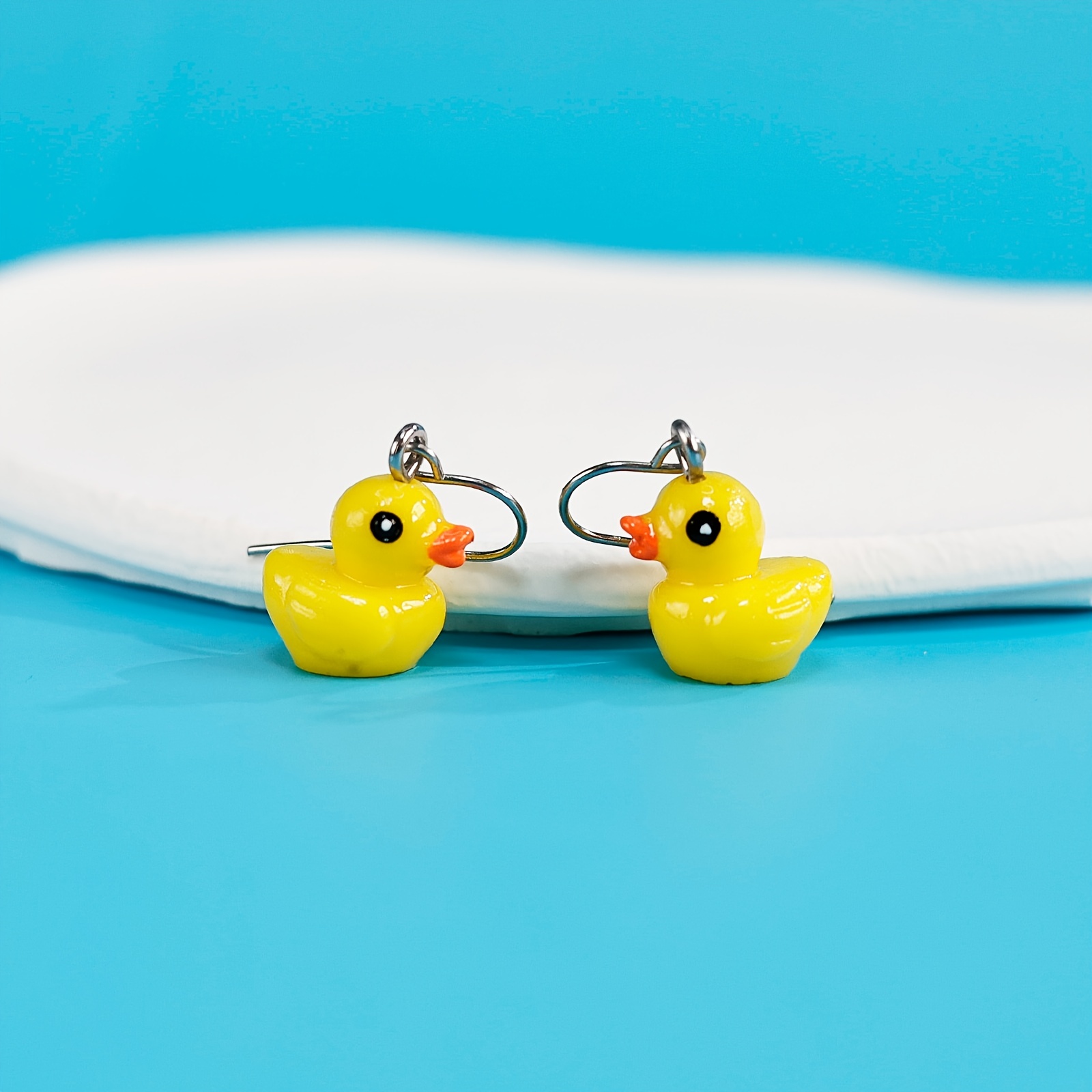 Mini Rubber Duck Earrings Yellow