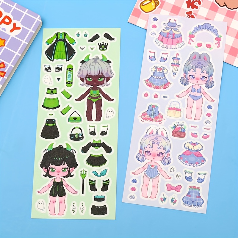 19pcs/1lot Kawaii Stationery Stickers dress up game Decorative