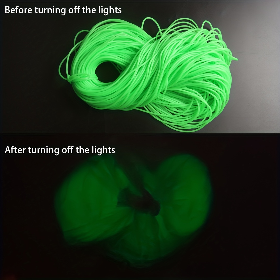 59.06inch Fishing Light Luminous Line Glow Anti Rig Tube Tubing Fishing  Wire Fishing Sleeves Fishing Rig Hook Line