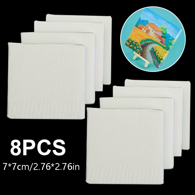 12pcs Paint Canvases For Painting,12 X 12 Inches/ 30 X 30 Cm, Blank White  Stretched Canvas Bulk, 8 Oz Gesso-Primed, Art Supplies For Adults And Teens