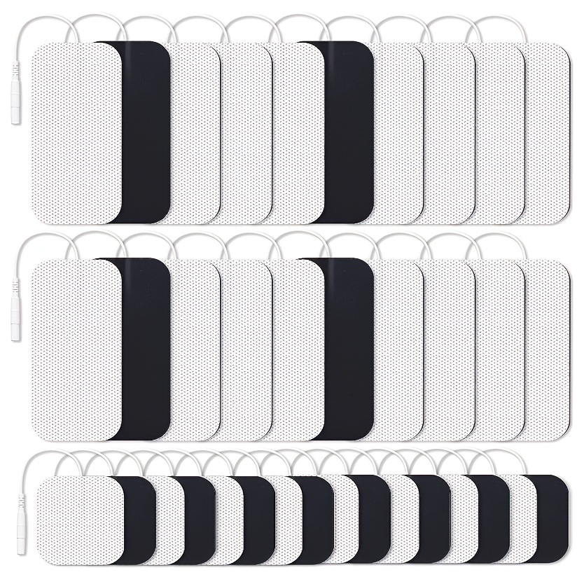 AUVON TENS Unit Replacement Pads Combination Set, 20 Packs Multiple Sizes  Electrodes for TENS Unit, Reusable and Latex Free Pigtail TENS Pads for  Multiple Pain Relief (2mm Connector) A-white